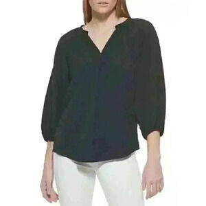 NEW! Calvin Klein Women’s S Split Neck Gauze Blouse NWT $79.50